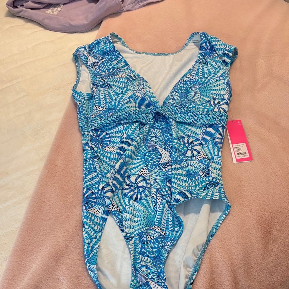 Lilly Pulitzer Blue and White Swimsuit